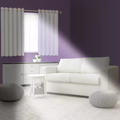 Cortina Blackout PlastLeo 1,40x1,40m Cinza com Ilhós Pvc