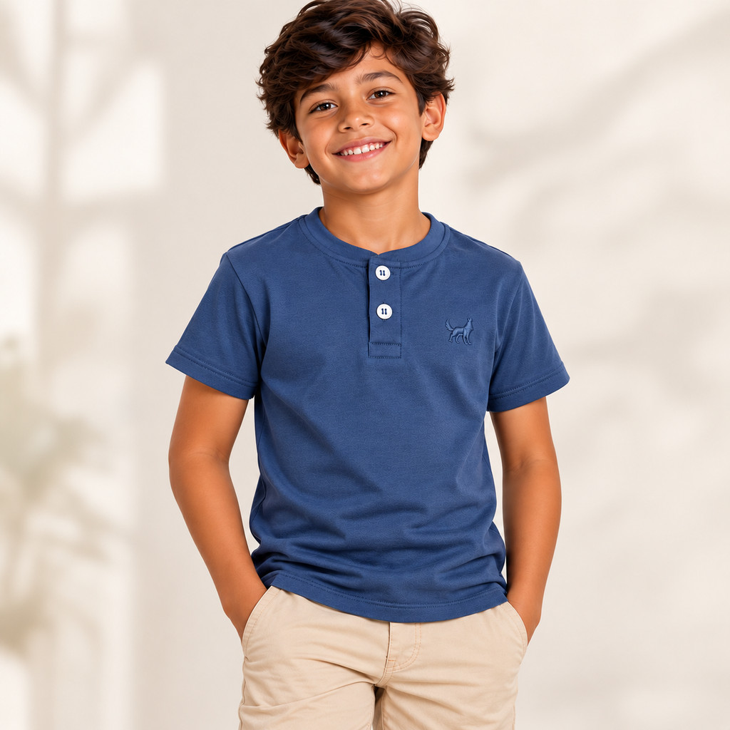 Camisa Gola Padre 100% Algodão | 2 ao 14 | Blusa infantil menino | Camiseta Portuguesa Confortável