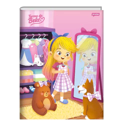 Caderno Brochura Universitário Turma Da Bela 80 Folhas - Jandaia CAPA:VESTIDO
