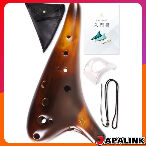 JINSELF [Feito à mão por artesãos] Conjunto de ocarina de cerâmica para iniciantes, Alto Dó, Introdutório, Instrumento 