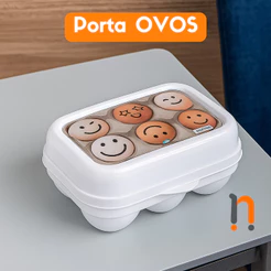 Porta Ovos com Tampa 6 Unidades Organizador de Geladeira Prático e Resistente