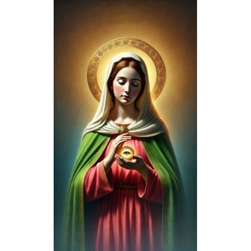 Quadro Santa Luzia (Santa Protetora da visão, dos olhos para cura) Placa Decorativa MDF tamanho A4 28x20 Envio Imediato