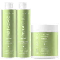 Kit Jacques Janine Hair Care Pistachio Pistache Shampoo 230ml Condicionador 200ml Máscara 400g