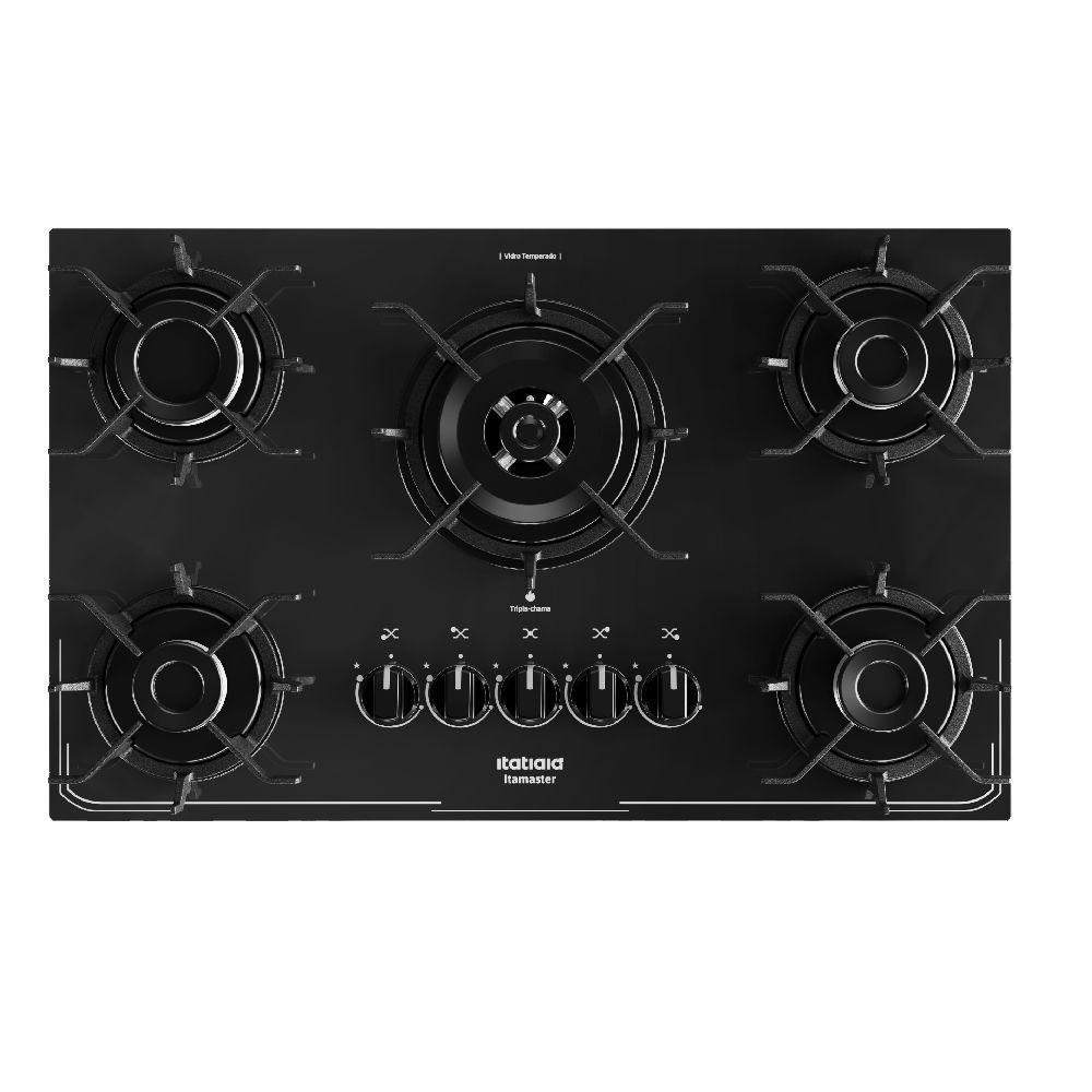 Cooktop Itatiaia Itamaster 5 Bocas Vidro Preto Bivolt 3700000343 em Oferta na Shopee
