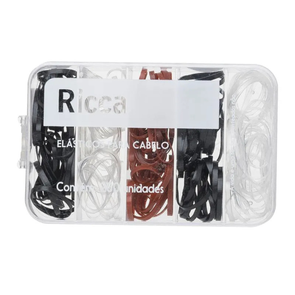 ELASTICOS INVISIVEIS 200 PCS COM CASE RICCA 3344 em Oferta na Shopee