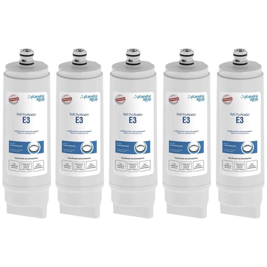 KIT COM 5 PLANETA ÁGUA REFIL PURIFICADOR E3 IBBL