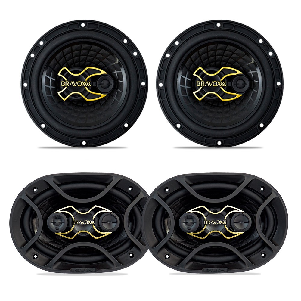 Kit Fácil Bravox Gold B3X60G Alto Falante 6'' e 6x9'' 70W RMS B4X69G 4 Ohms Bobina Simples Kit