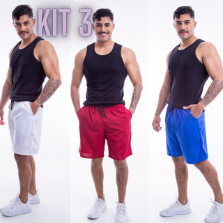 Short Tactel Grosso Lisa Masculino Mauricinho Surf Praia Piscina Secagem Rápida Academia Treino