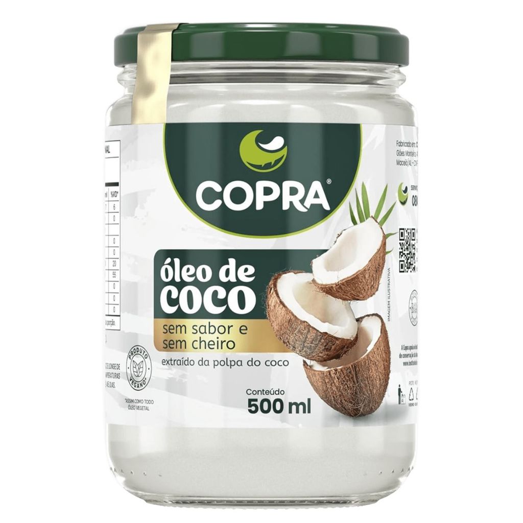 OLEO DE COCO SEM SABOR 200ML COPRA 100% PURO NATURAL SEM GLUTEN VEGANO SEM GORDURA TRANS