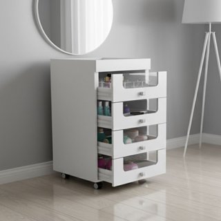 Gaveteiro Carrinho de Maquiagem 4 Gavetas  Pe2009 Branco em Oferta na Shopee