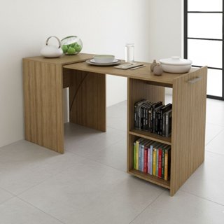 Escrivaninha Retrátil Mesa Escritório 54cm ME4170 Amendoa em Oferta na Shopee