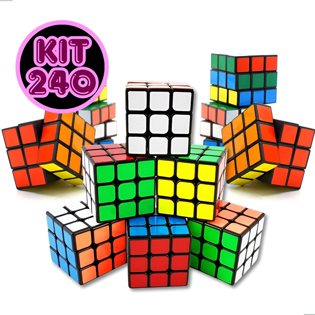 Kit 240 Cubo Mágico Lembrancinhas Atacado Prenda Aniversário