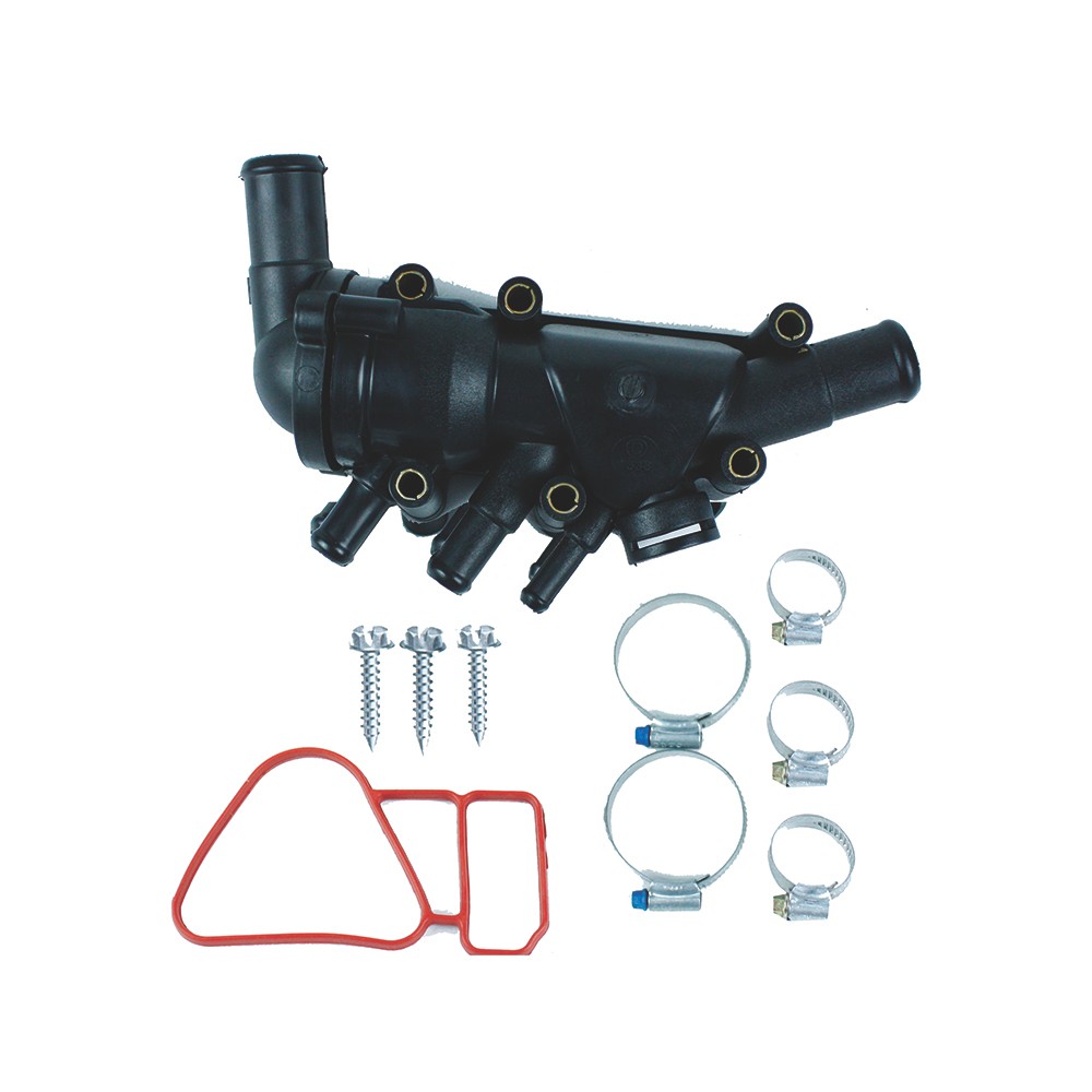 Conjunto Carcaça da Válvula Termostática S/ Sensor S/ Válvula Motor Rocam Ford Escort 97/02 Kit&Cia