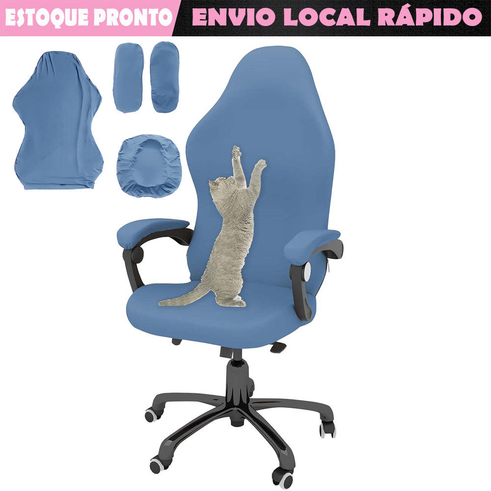 Azul claro Capa para cadeira de jogos impressa capa de cadeira de jogo extensível à prova de arranhões capa de braços