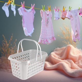 Cesto Cestinho Para Prendedor De Roupas De Varal Com Alça Resistente Usual em Oferta na Shopee