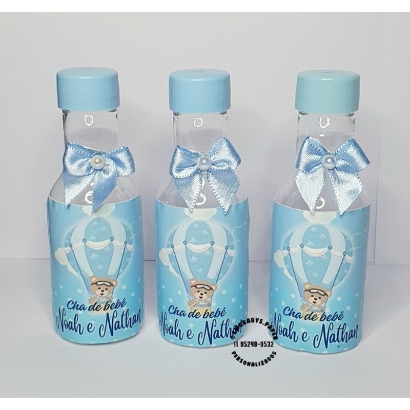 10 garrafinha personalizada do Ursinho Baloeiro azul