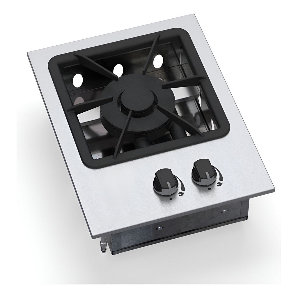 Fogão Cooktop Industrial 1 Boca Inox Queimador Duplo 27x27
