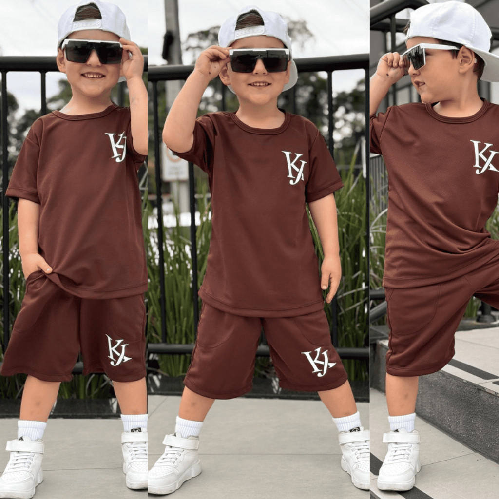 Conjunto Infantil Masculino De Verão - Camisa + Short Dry-Fit Levinho | Tamanho 2 ao 12 Anos