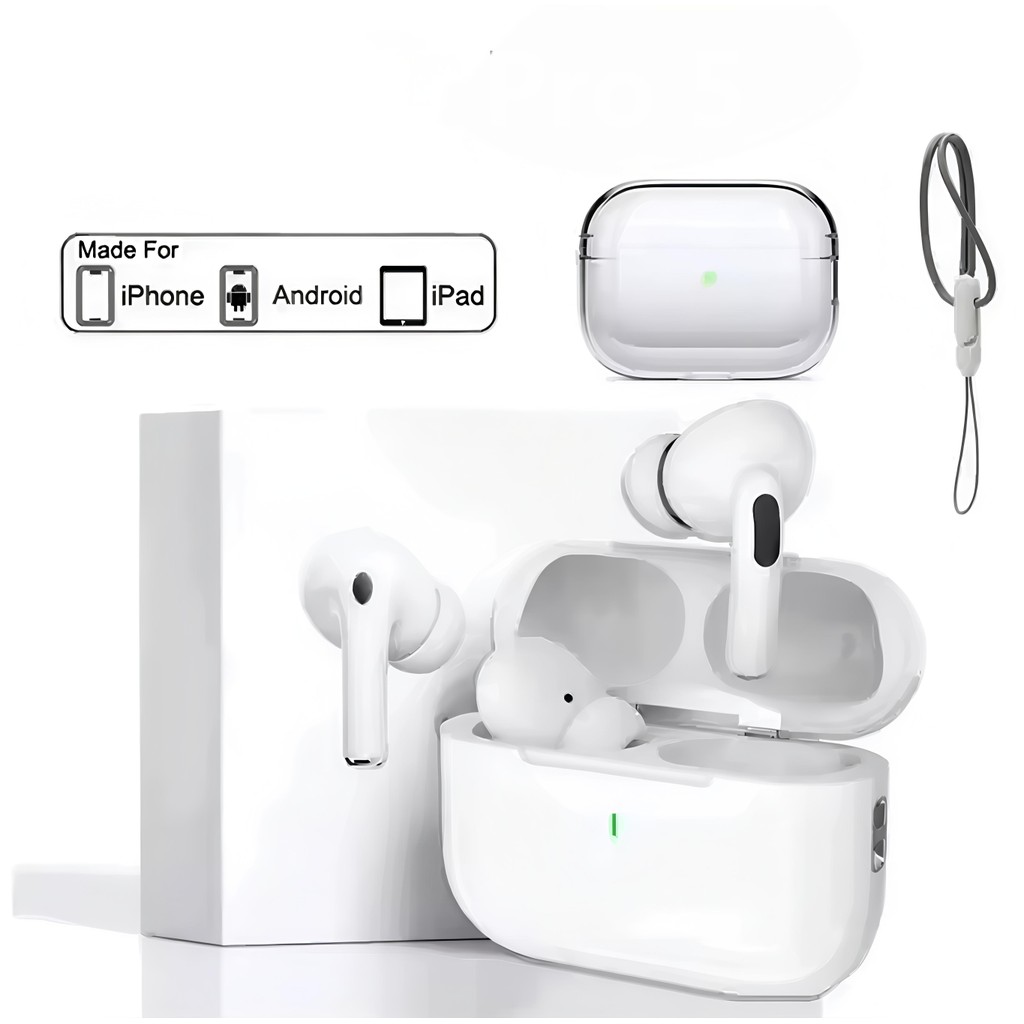 Fone de Ouvido Bluetooth Sem Fio  Air Pods Pro 5 Com Cancelamento De Ruído Pop-Up para iOS e Android