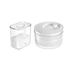 Kit Secador de Salada + Organizador de temperos 1,5l Ou Linha Clear Fresh