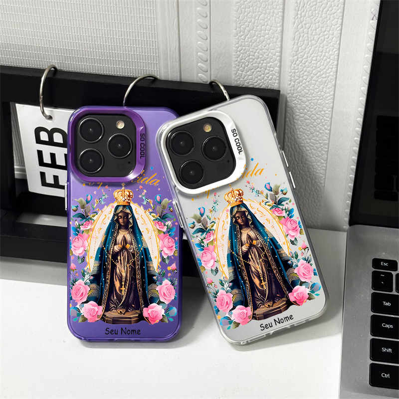 Capinha personalizada Nossa Senhora Aparecida Flores para Samsung S22 S24 S23 Ultra S20 S21 S23 FE S24 S25 S22 Plus S24