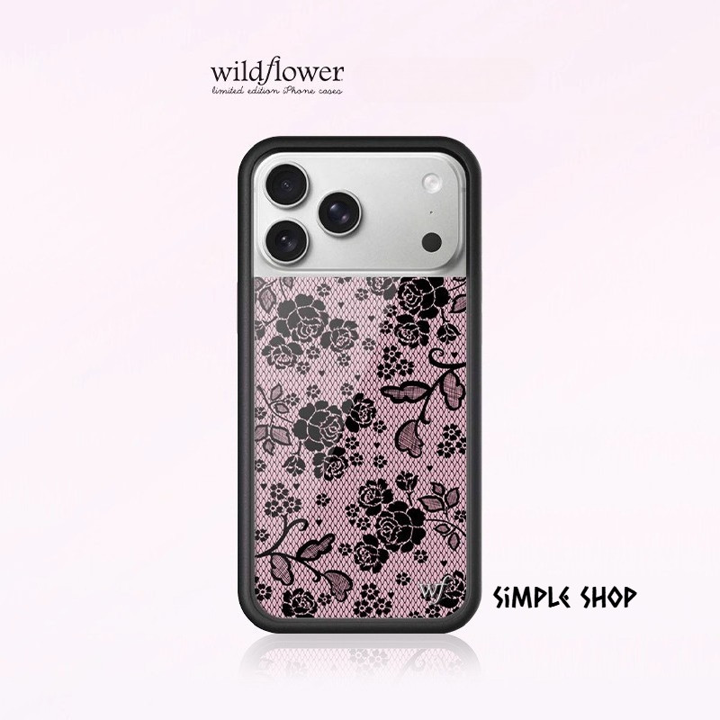 Capa De Telefone De Luxo Com Flor De Renda De Flores Silvestres Para IPhone17Air 17 16 15 14 13 12 ProMax Plus Soft Side