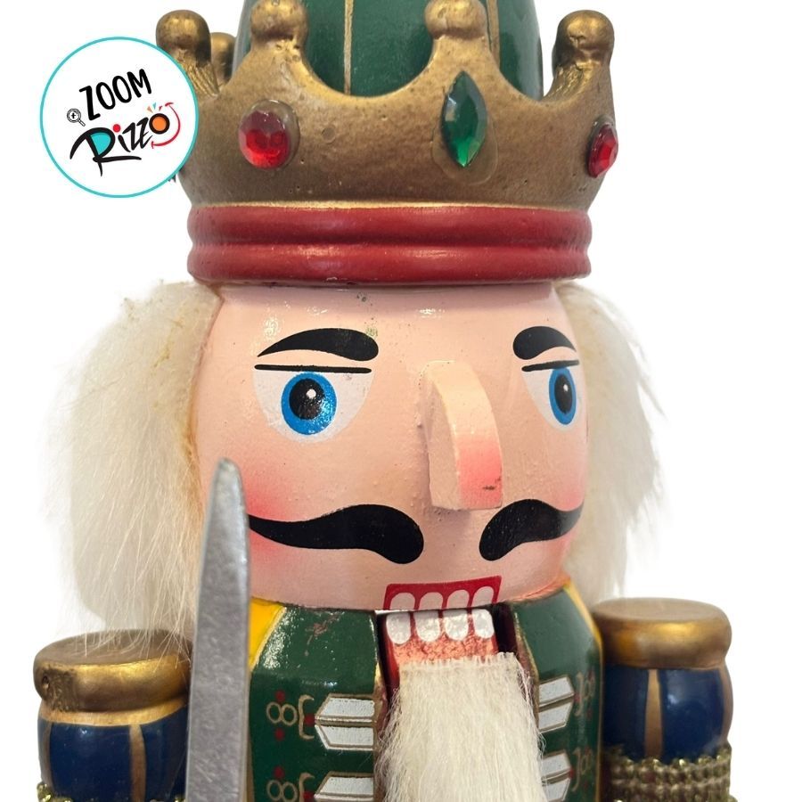 Soldado de Chumbo de Madeira com Espada - 30cm - Vermelho e Verde - 1 unidade - Rizzo