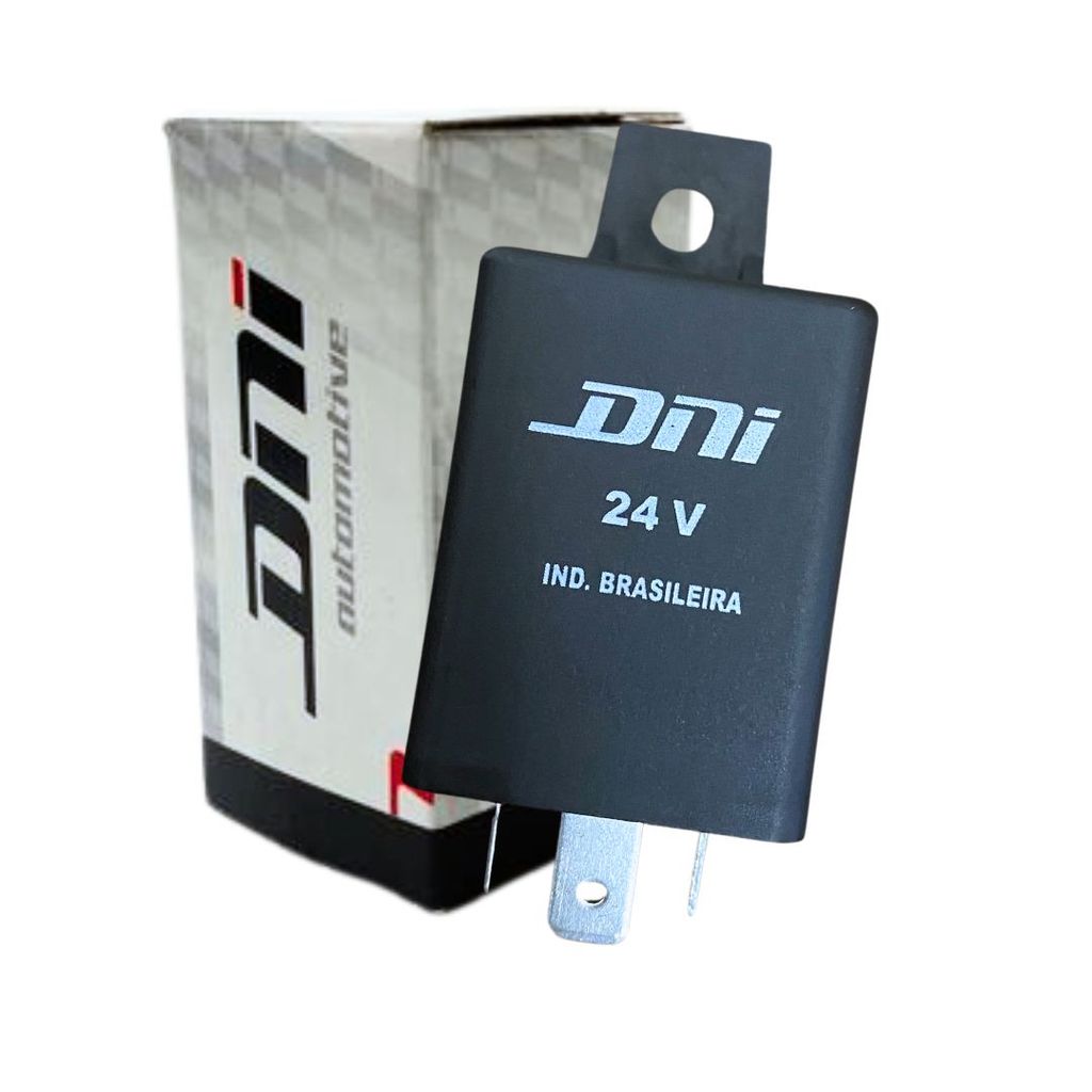 Par Rele Comando Seta Pisca Para Caminhão Ônibus 24V 500w 4 Terminais Fixação Com Suporte DNI0424S4