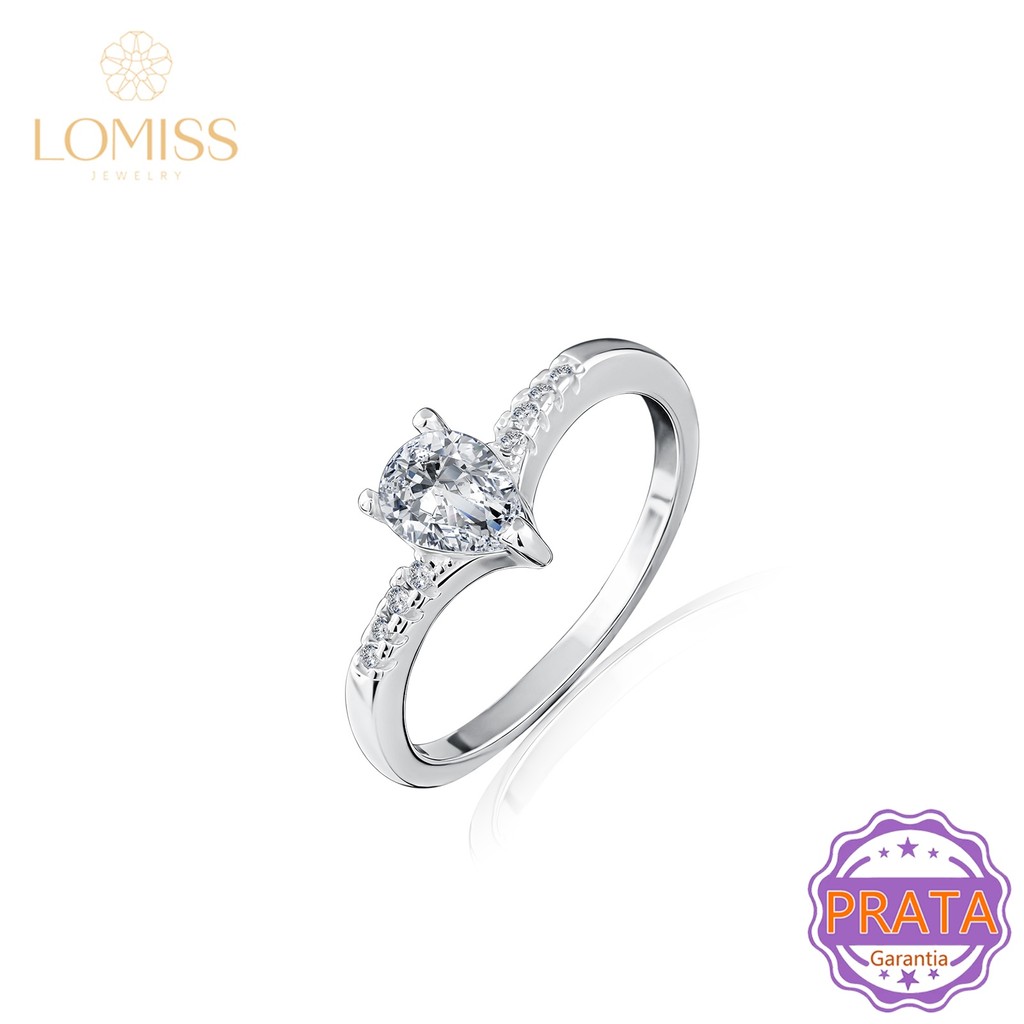 Anel Lindo Prata 925 Zircônias Cravejado Gota Formato Delicado Aliança Multitamanho Feminino Presente em Oferta na Shopee