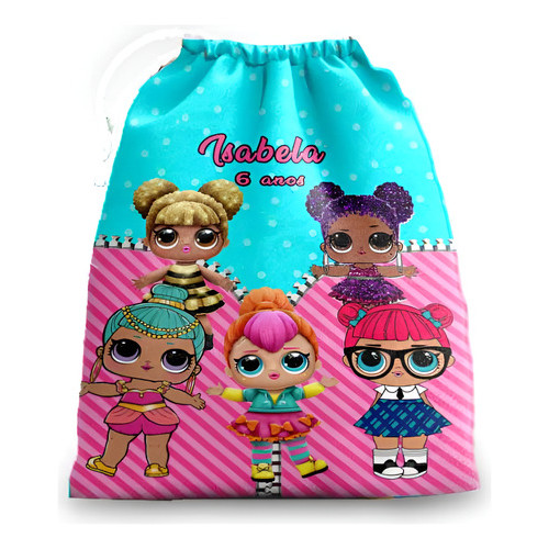 10 sacolinhas personalizada tecido LOL MENINA  30X20 para lembrancinhas festa aniversario 30cmx20cm