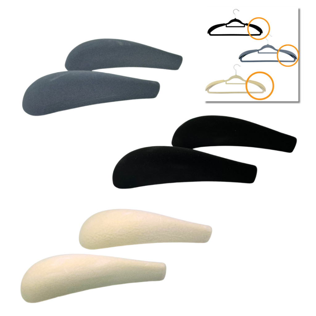 Kit 10 Unidades (5 Pares) Ombreiras de Veludo Antideslizantes para Cabides