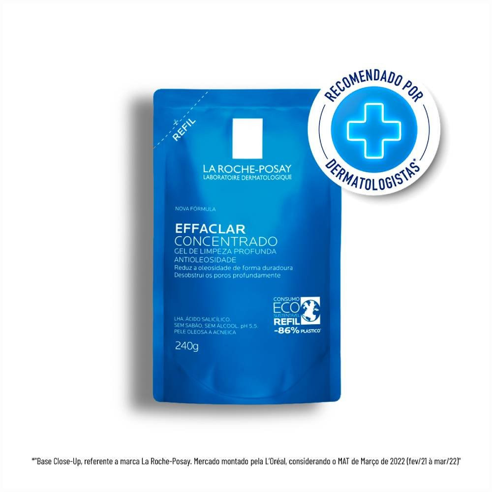 Gel De Limpeza Facial La Roche-posay Effaclar Concentrado Para Pele Oleosa Refil 240g