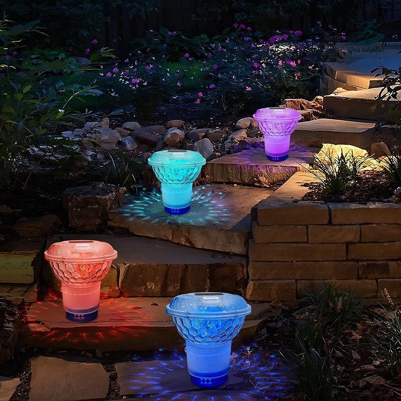 Viva o Sport 2025 Atualização Solar Piscina Cloro Floater , Luzes De Que Flutuam Com Controle Remoto , 8 Iluminação , Mo