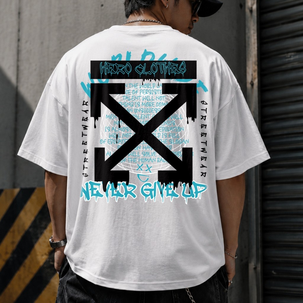 Camiseta Streetwear Estampada Hero Clothes Unissex Oversized Algodão Casual Confortável Premium