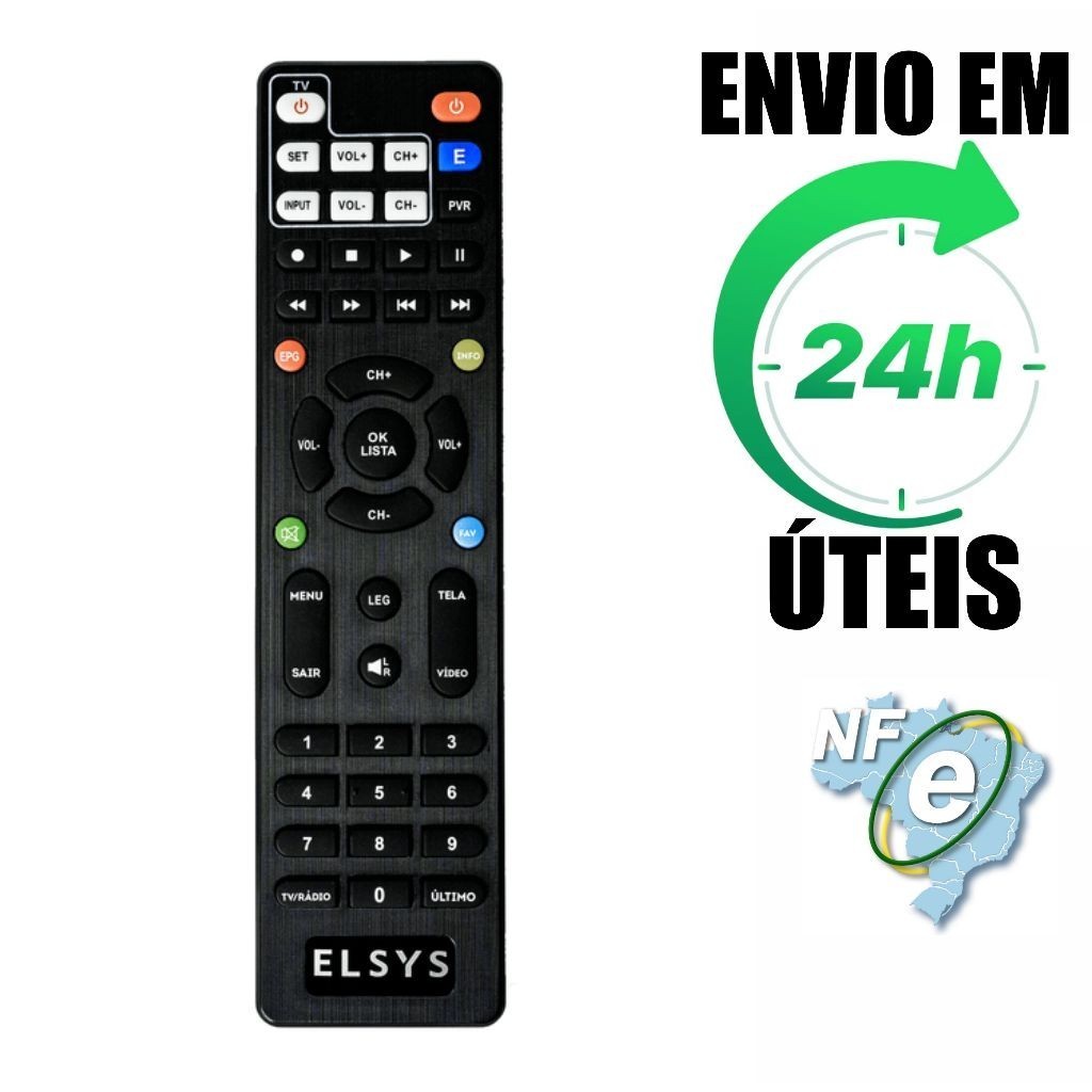Controle Remoto Compatível com Elsys Para Receptor Satmax 5