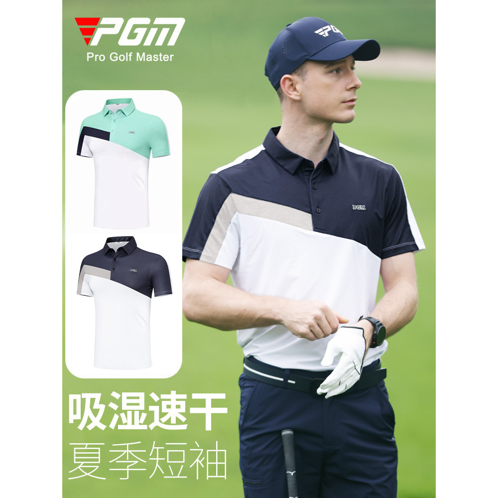 PGM Roupas de Golfe Camiseta Masculina de Manga Curta Verão Esportes Top Roupas Masculinas Camisa polo Respirável
