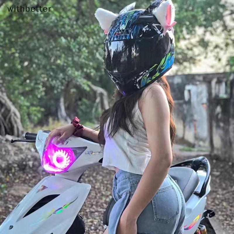 Acessórios Para Capacete Com Orelhas De Gato De Pele Sintética De 2 Pares , Gatinho De Pelúcia Removíveis , Serve De Mot