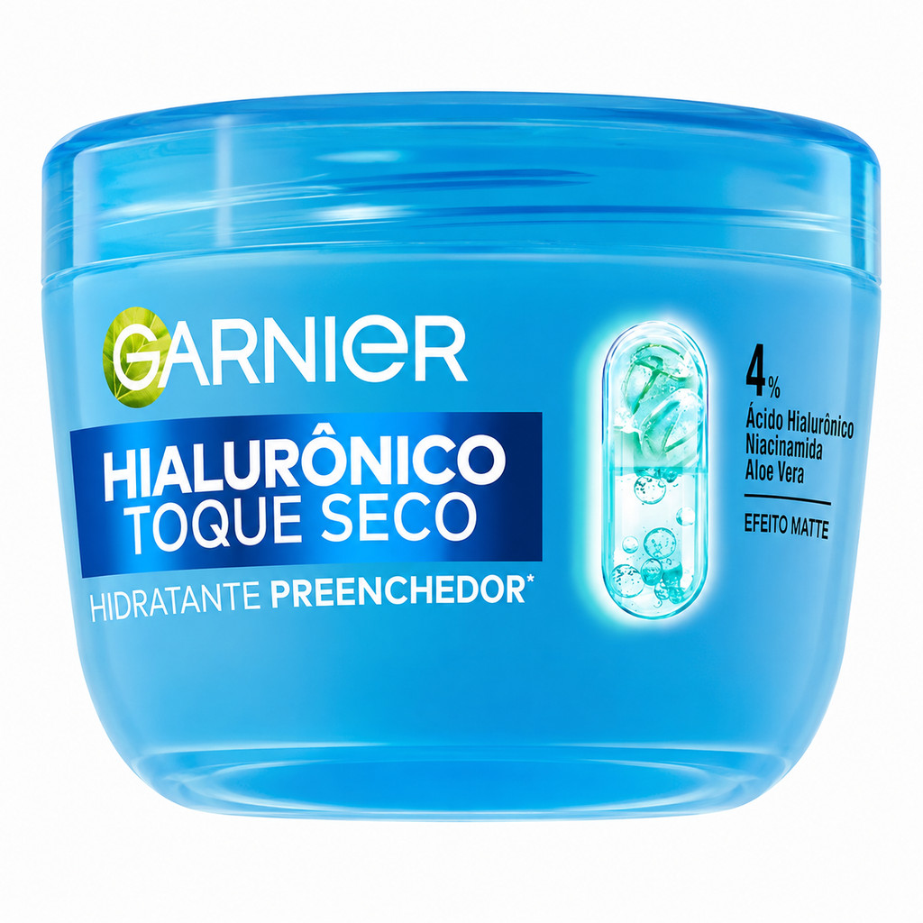 Garnier Hidratante Facial 85g Ácido Hialurônico Toque Seco Preenchedor Original Pele Oleosa Hidrata