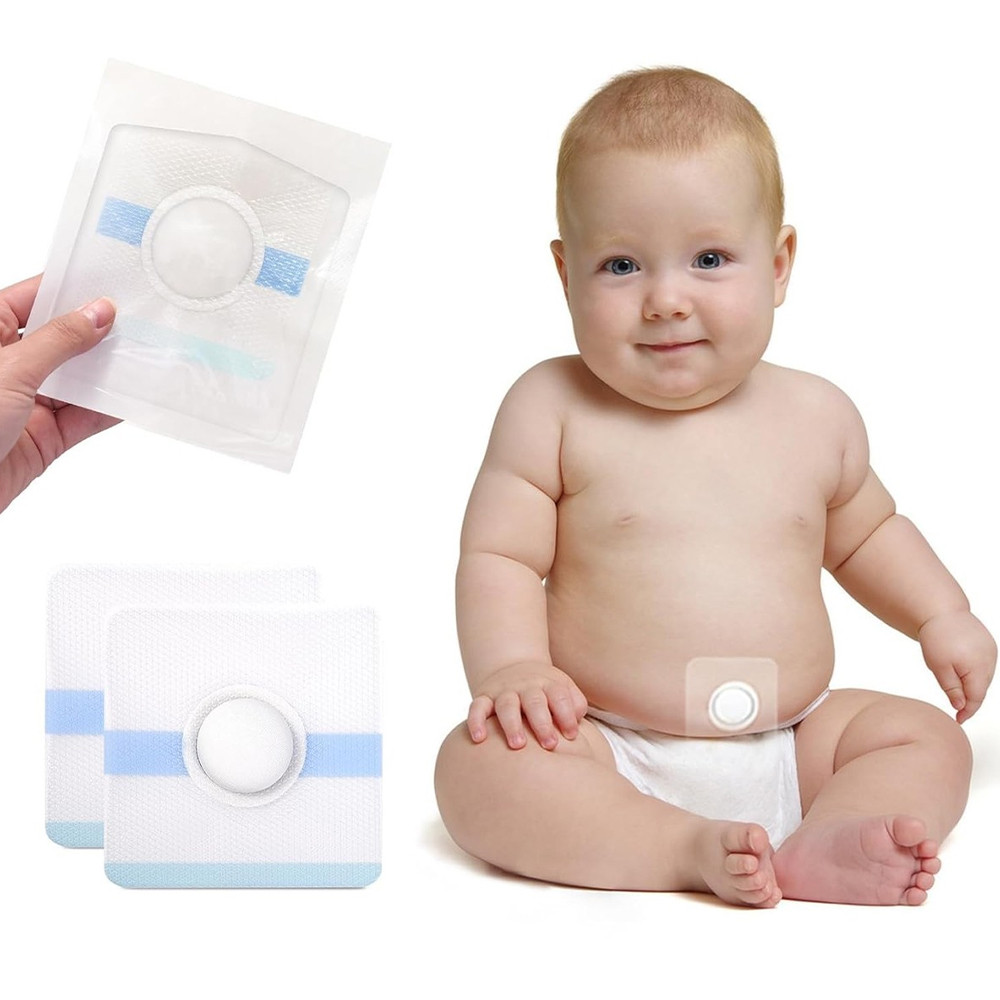 Remendo Adesivo para Hérnia Umbilical Infantil – 3/6/9 Pcs, Descartável, Material Respirável, Fácil de Rasgar e Aplicar