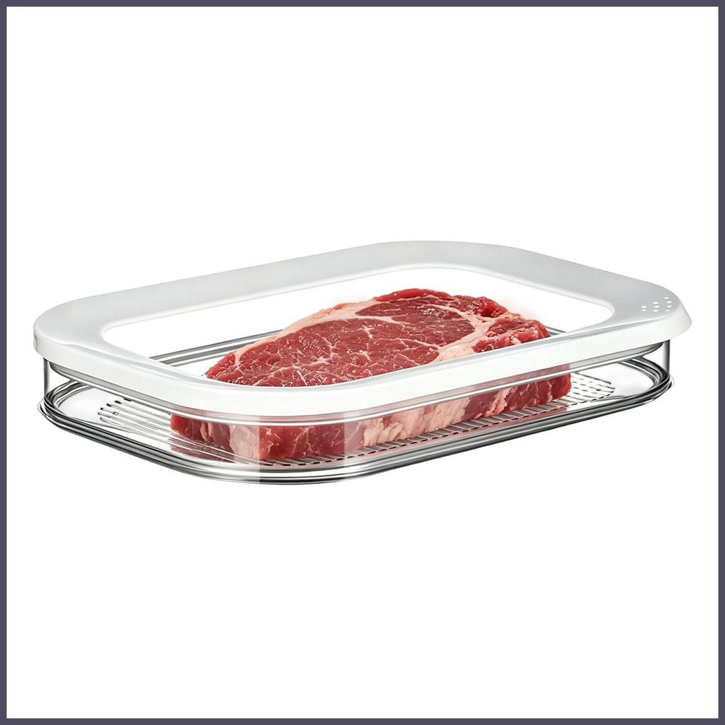 Recipientes De Alimentos Transparente Hermético Reutilizável Organizador Bacon Recipiente De Carne Para Geladeira Queijo