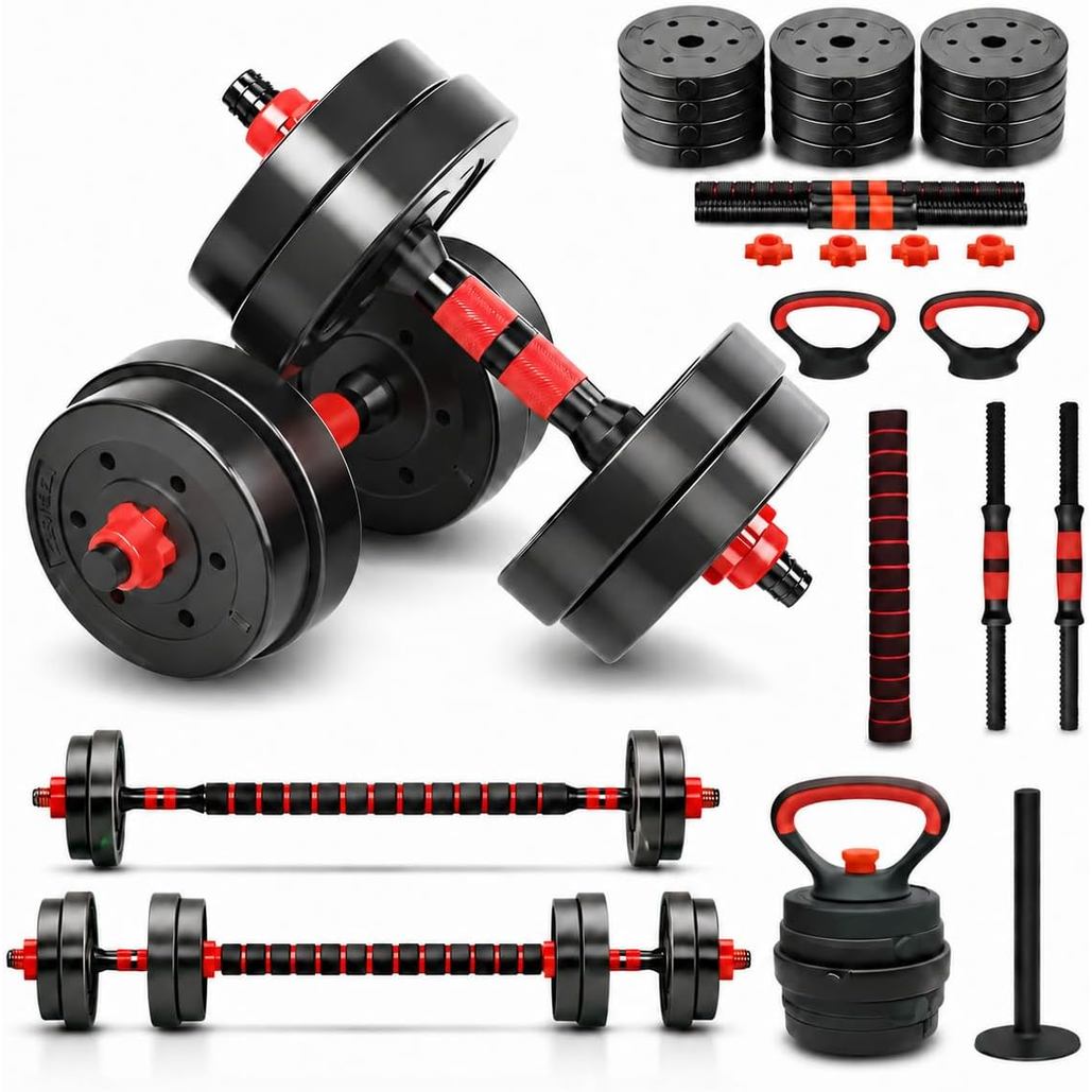 Kit Halteres, Barra e Anilhas Ajustáveis MKFIT