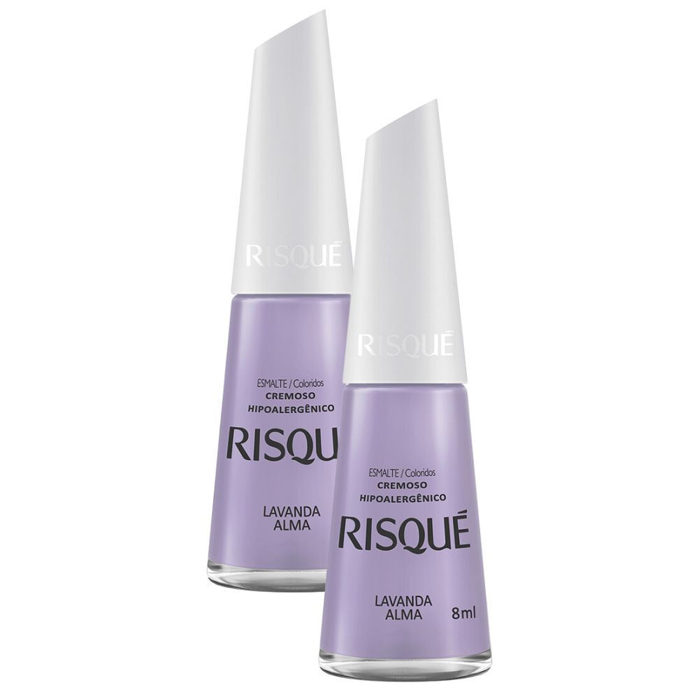 Kit 2 Esmalte Risqué Colorido Cremoso Lavanda Alma 8ml