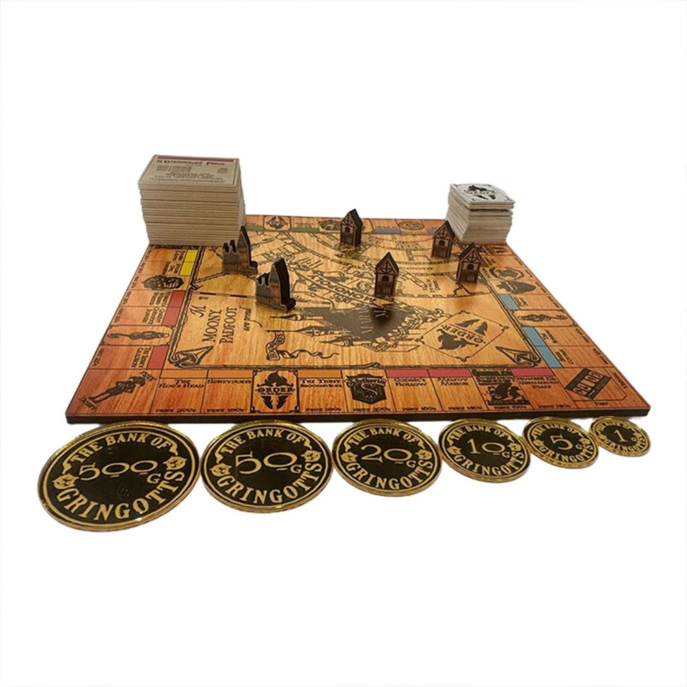 Retro Wizard Monopoly Board Game Full Set with Playing Cards Metal Tokens Fun Interactive Game
