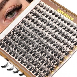 Cílios em Cluster Curtos 9-12mm, Extensão de Cílios em Cluster Fino, 160 Peças, Cílios Individuais para Curvar, e