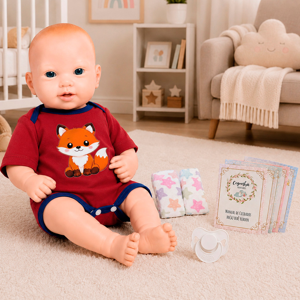Boneco Reborn Masculino Realista Infantil Corpo de Vinil
