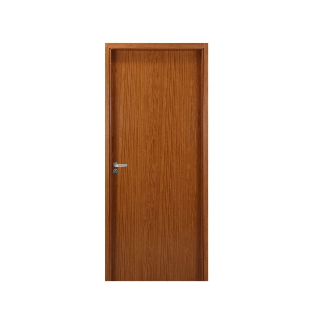 Kit Porta de Madeira Lisa 215x74cm com Batente de MDF Ultra 10cm Melamínica MGM Abertura Direita Mar Mogno