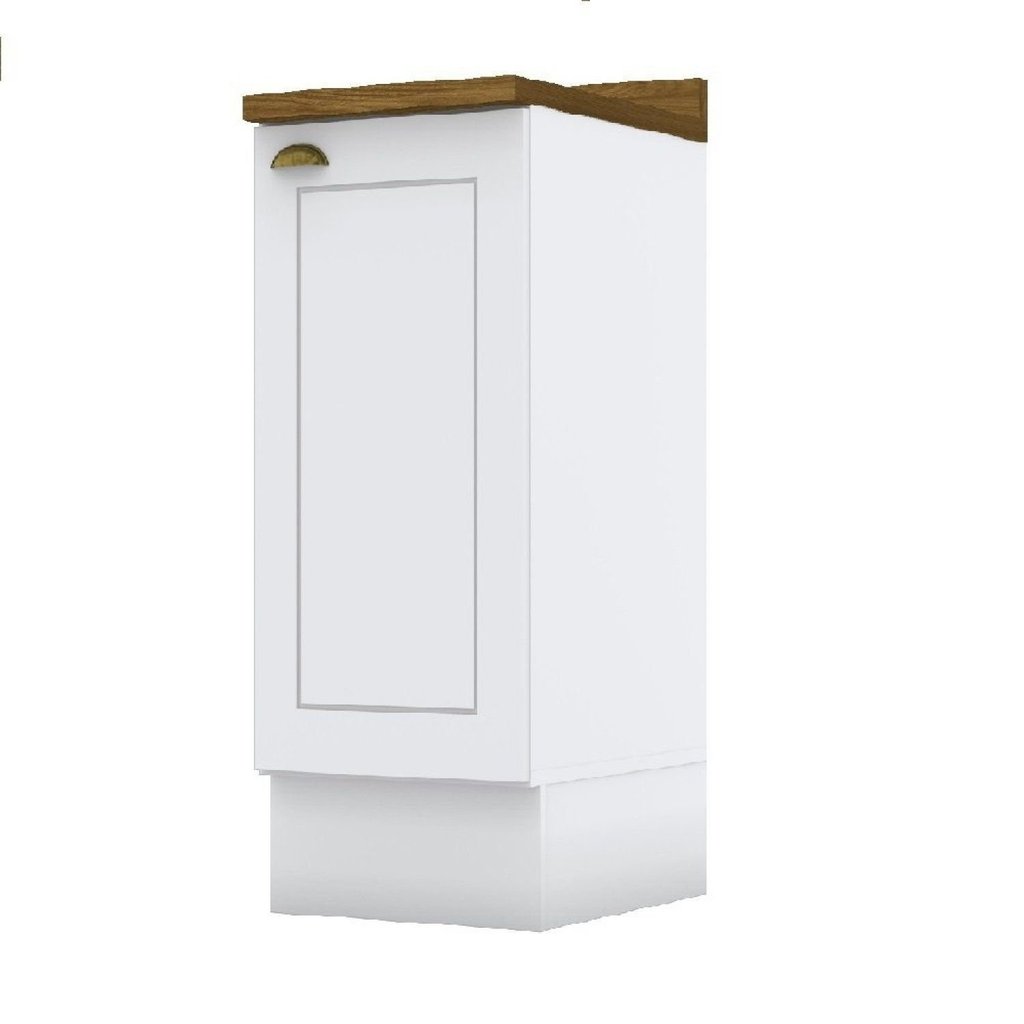 Balcão para Cozinha 40cm 1 Porta com Tampo Emily Branco HP/Nature