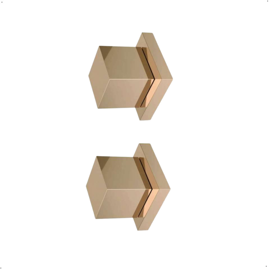 Kit de 2 Acabamentos de Registro Quadrado 1/2 ou 3/4 Padrão Deca Metal Rose Gold