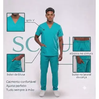 Pijama Cirúrgico Scrub Confortável Tendência Saúde Moda Profissional