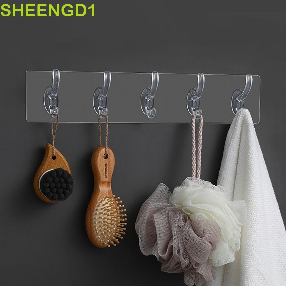 SHEENGD1 Rack De Armazenamento Transparente Para Banheiro , Autohesão De Cozinha Prático Cabide De Roupas De 1/3/5/6 Fil
